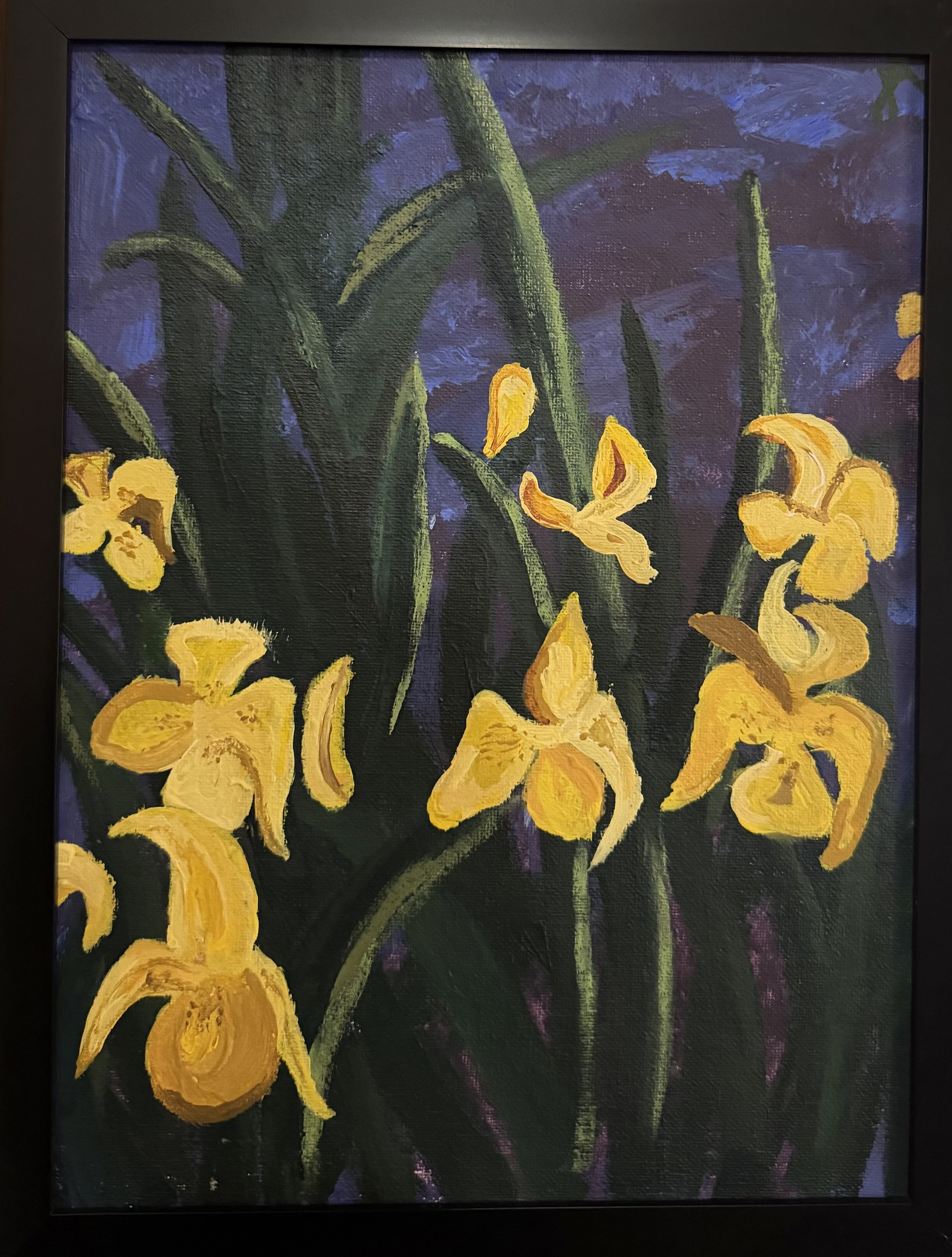 Yellow Irises — Oil on canvas, Alberto Juárez